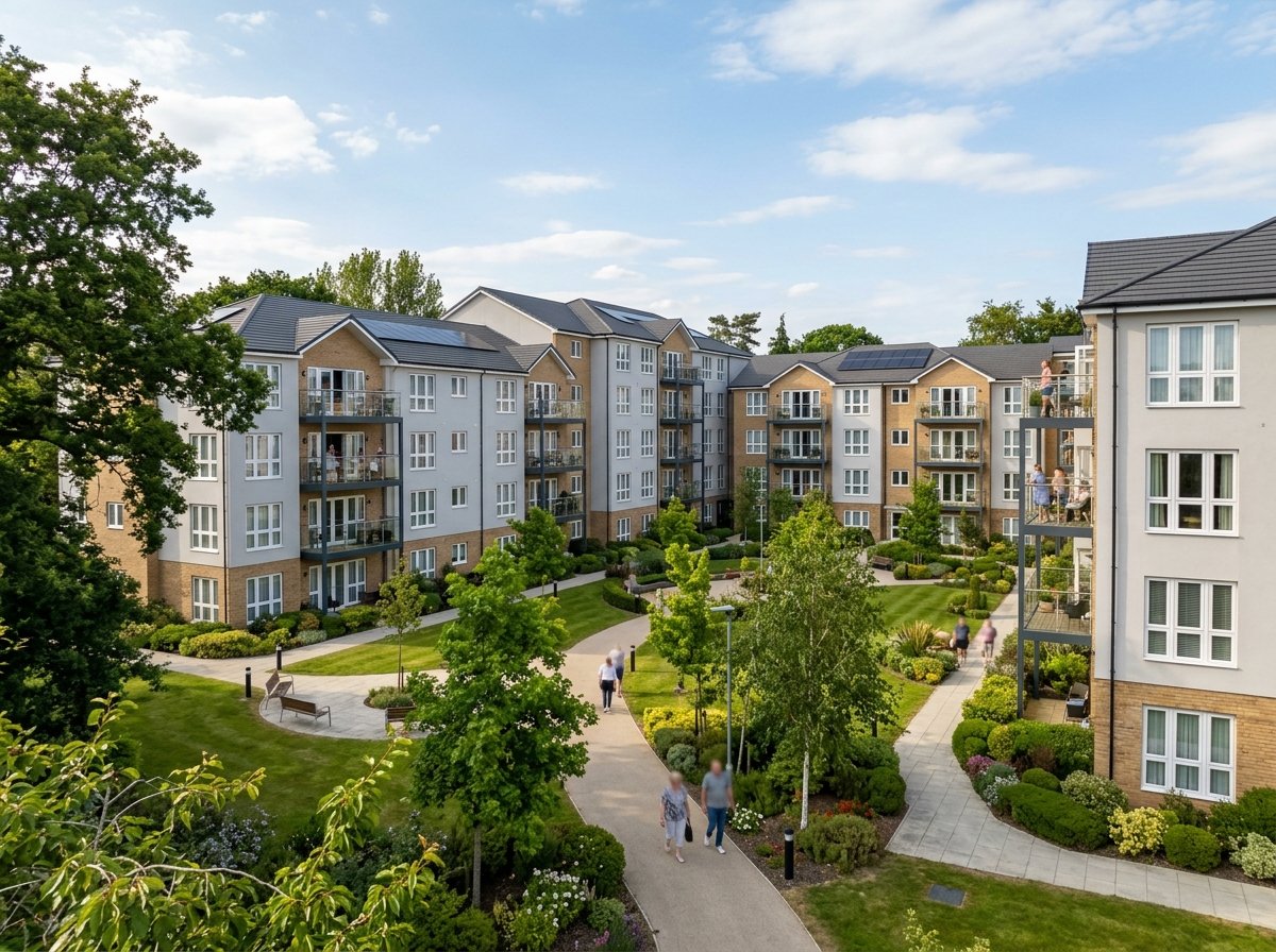 Large residential complex featuring white uPVC windows